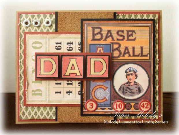 Baseball Father's Day Card by Paper Melody's using Crafty Secrets